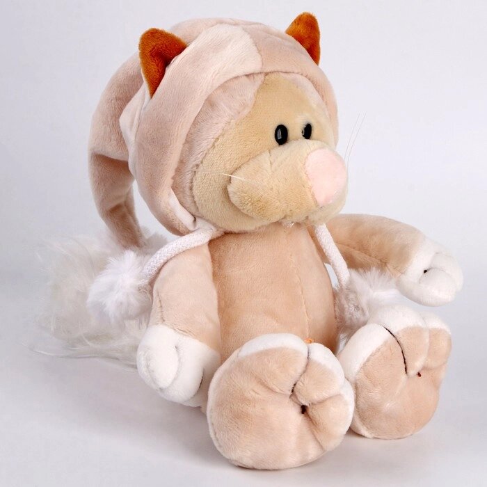 Мягкая игрушка "Котик" в костюме, 25 см, цвет персиковый от компании Интернет-гипермаркет «MOLL» - фото 1
