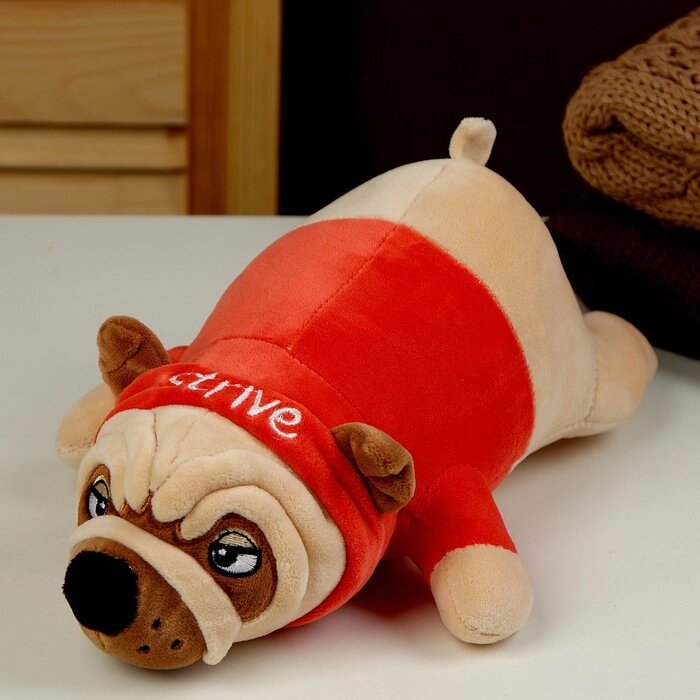 Мягкая игрушка "Мопс", 30 см, цвет красный от компании Интернет-гипермаркет «MOLL» - фото 1