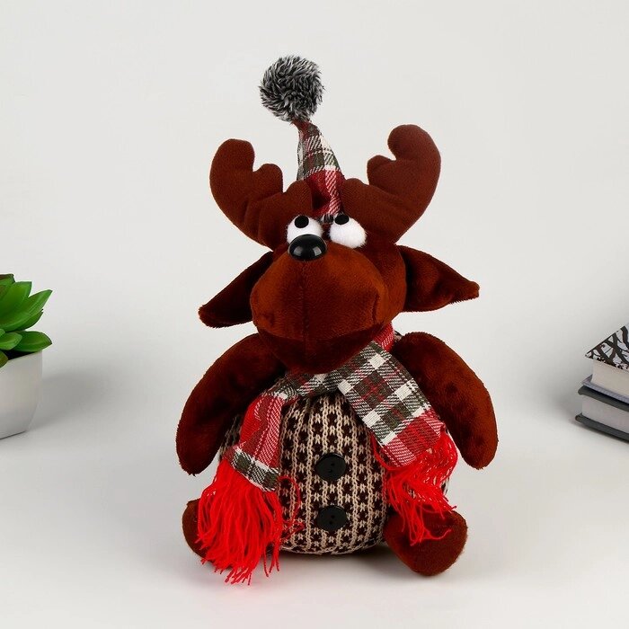 Мягкая игрушка "Олень с шарфиком" от компании Интернет-гипермаркет «MOLL» - фото 1