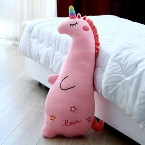 Мягкая игрушка-подушка "Единорожка", 80 см, цвет розовый