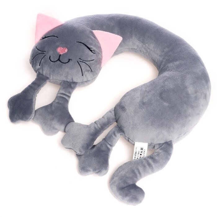 Мягкая игрушка-подушка "Кошка", цвет серый от компании Интернет-гипермаркет «MOLL» - фото 1