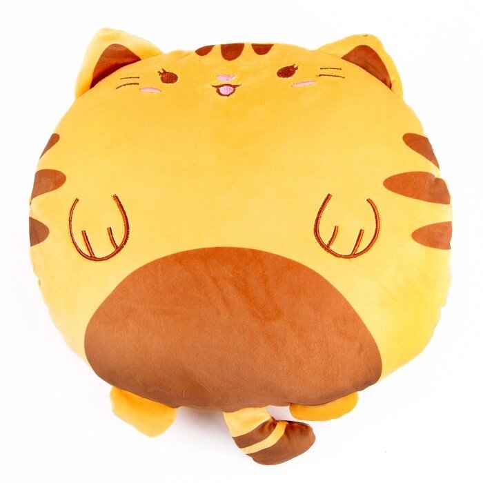 Мягкая игрушка-подушка "Кот", 43 см, цвет оранжевый от компании Интернет-гипермаркет «MOLL» - фото 1