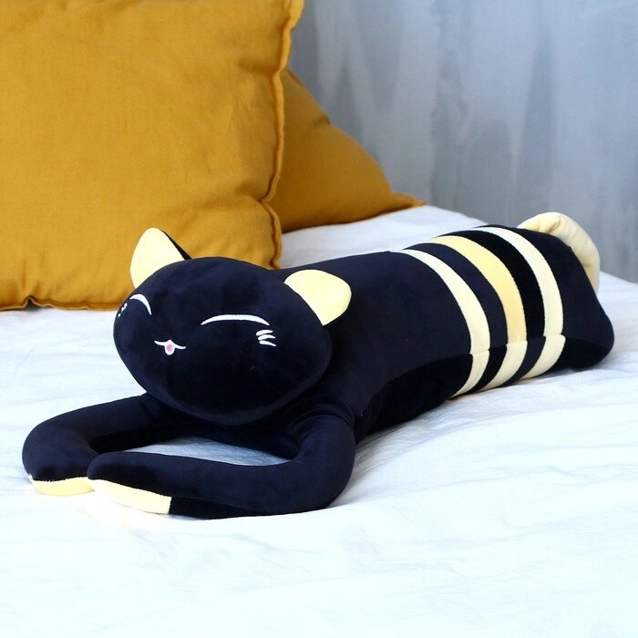 Мягкая игрушка-подушка "Кот", 50 см, цвет чёрно-желтый от компании Интернет-гипермаркет «MOLL» - фото 1