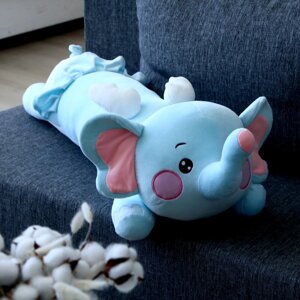 Мягкая игрушка-подушка "Слоник", 80 см, цвет голубой