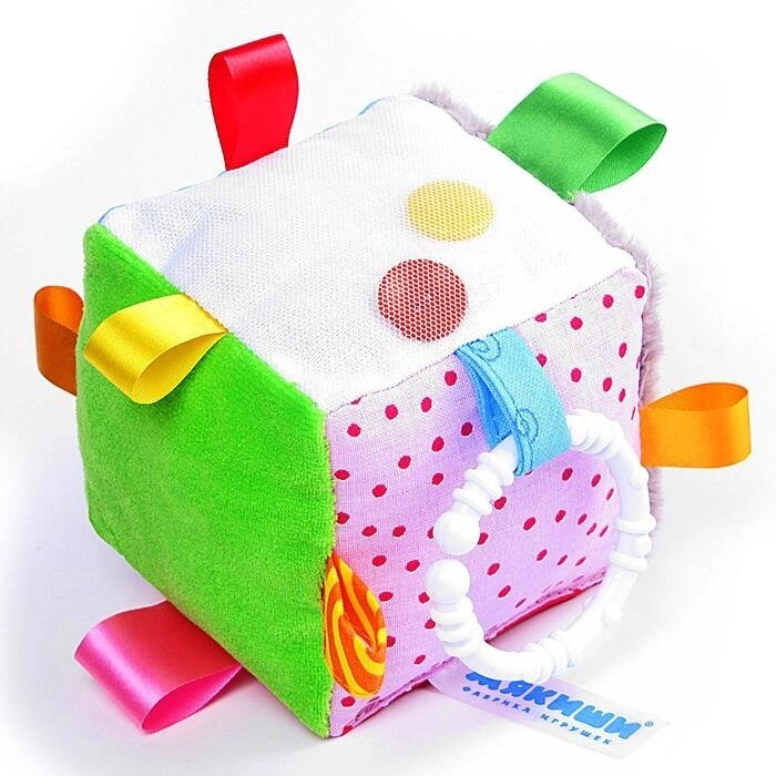 Мягкий Кубик развивающий с петельками от компании Интернет-гипермаркет «MOLL» - фото 1