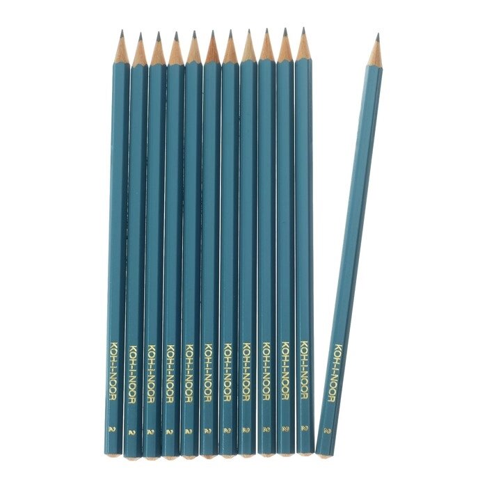 Набор 12 штук карандаш чернографитный Koh-I-Noor 1702/2 HB, граненый (749508) от компании Интернет-гипермаркет «MOLL» - фото 1