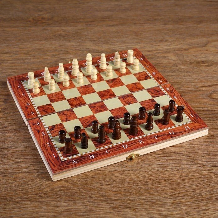 Набор 3 в1 (нарды, шашки, шахматы), под красное дерево, 24х24 см от компании Интернет-гипермаркет «MOLL» - фото 1
