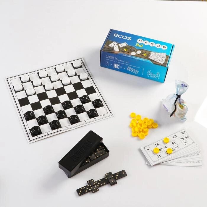 Набор 3в1: лото, шашки, домино от компании Интернет-гипермаркет «MOLL» - фото 1