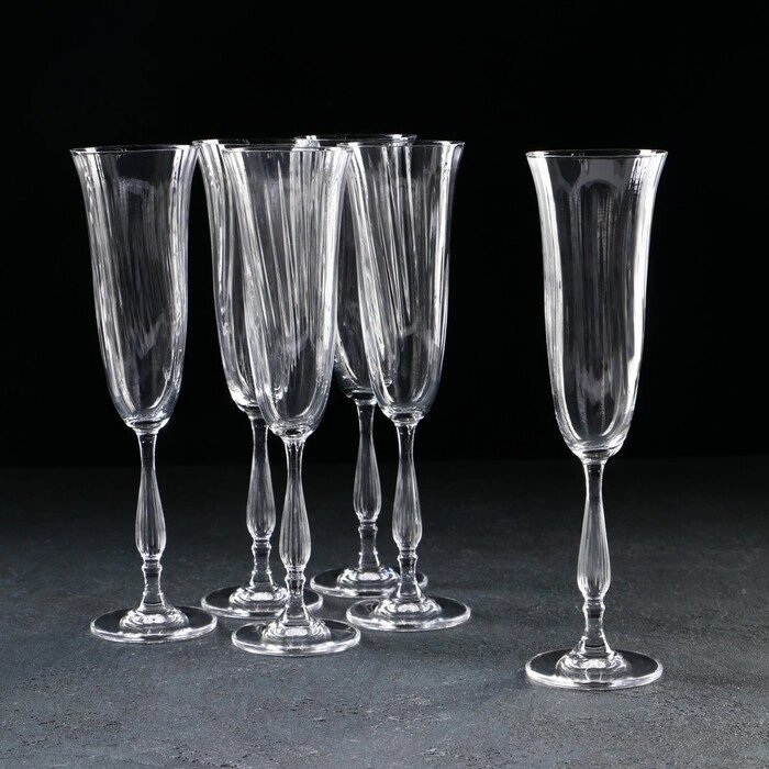 Набор бокалов для шампанского 190 мл "Fregata optic", 6 шт от компании Интернет-гипермаркет «MOLL» - фото 1