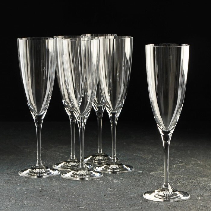 Набор бокалов для шампанского 220 мл "Кейт", 6 шт от компании Интернет-гипермаркет «MOLL» - фото 1