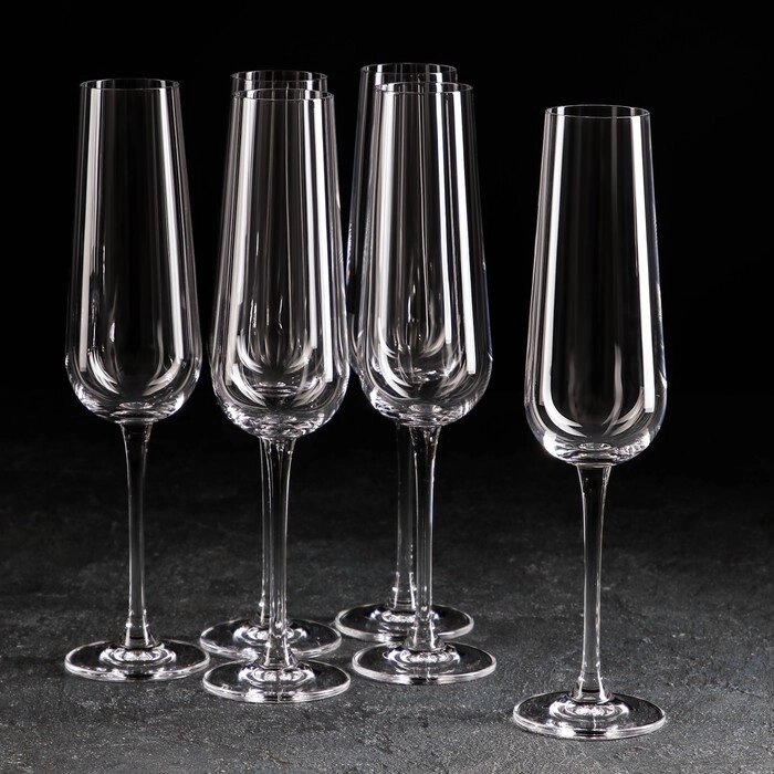 Набор бокалов для шампанского Ardea, 220 мл, 6 шт от компании Интернет-гипермаркет «MOLL» - фото 1