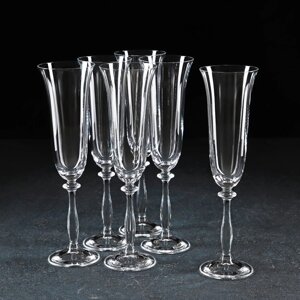 Набор бокалов для шампанского Bohemia Crystal "Анжела", 190 мл, 6 шт