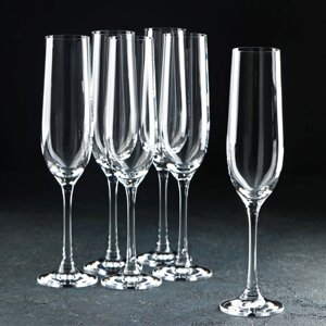 Набор бокалов для шампанского Bohemia Crystal "Виола", 190 мл, 6 шт
