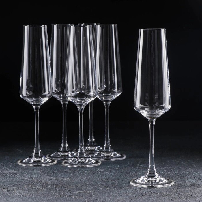 Набор бокалов для шампанского Corvus,160 мл, 6 шт от компании Интернет-гипермаркет «MOLL» - фото 1