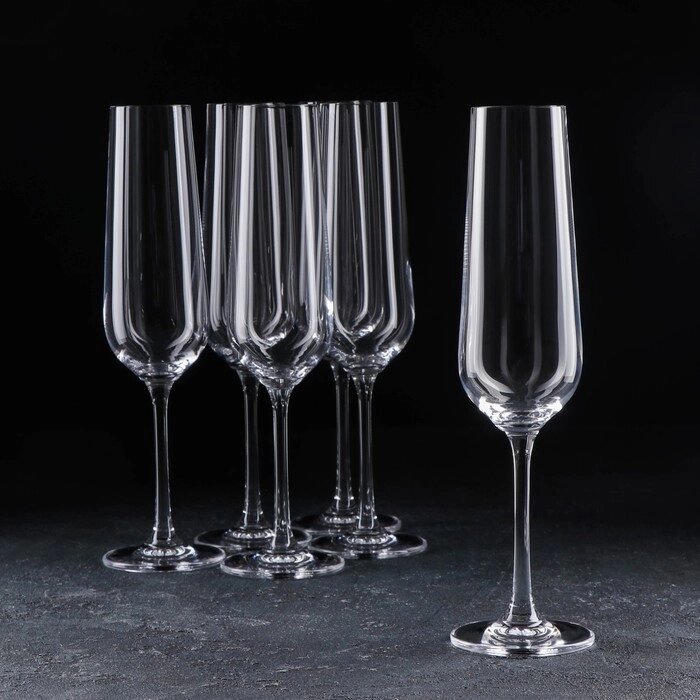 Набор бокалов для шампанского Strix, 200 мл, 6 шт от компании Интернет-гипермаркет «MOLL» - фото 1
