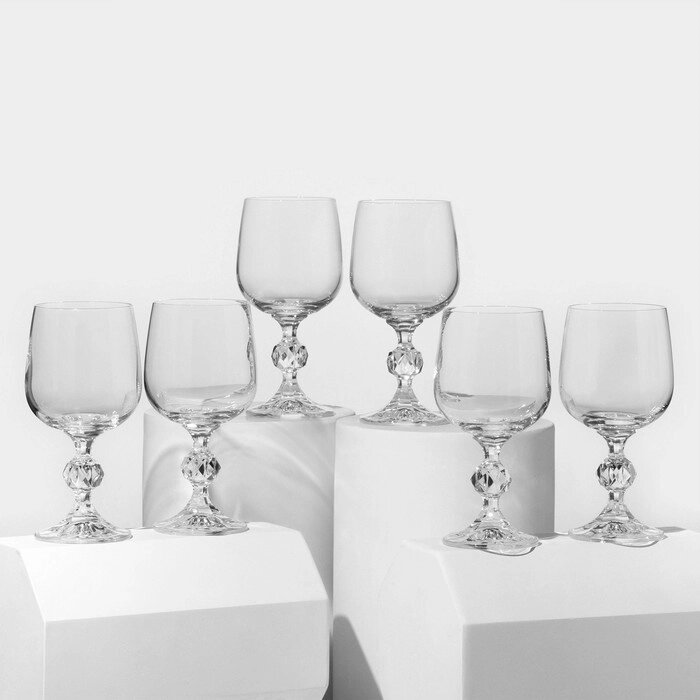 Набор бокалов для вина Bohemia Crystal "Клаудия", 230 мл, 6 шт от компании Интернет-гипермаркет «MOLL» - фото 1