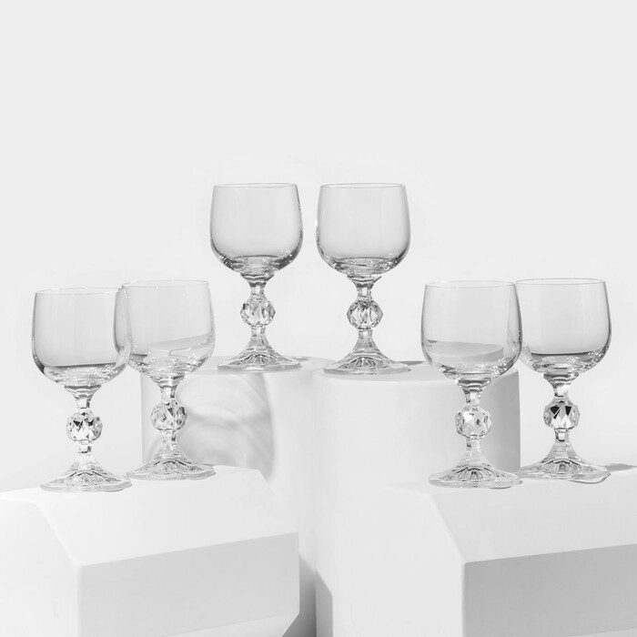 Набор бокалов для вина "Клаудия", стеклянный, 150 мл, 6 шт от компании Интернет-гипермаркет «MOLL» - фото 1