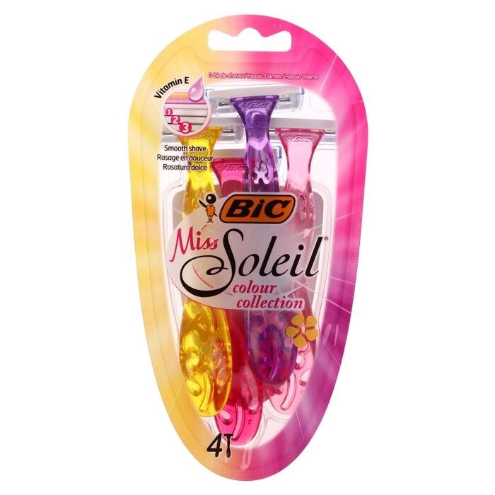 Набор бритв BIC Lady 3 SOLEIL Miss Colour Collection 3 лезвия, 4 шт. от компании Интернет-гипермаркет «MOLL» - фото 1