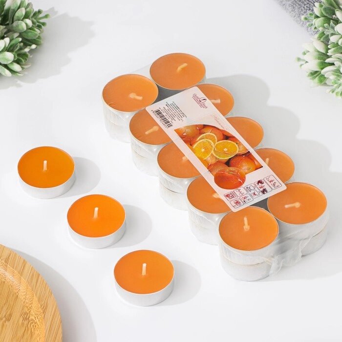 Набор чайных свечей ароматизированных "Апельсин", 20 штук от компании Интернет-гипермаркет «MOLL» - фото 1