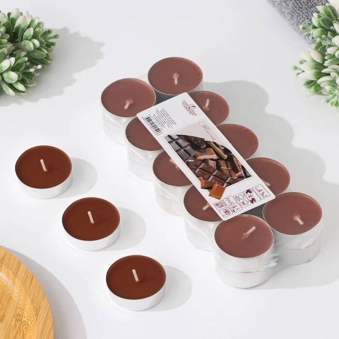 Набор чайных свечей ароматизированных "Шоколад", 20 штук от компании Интернет-гипермаркет «MOLL» - фото 1