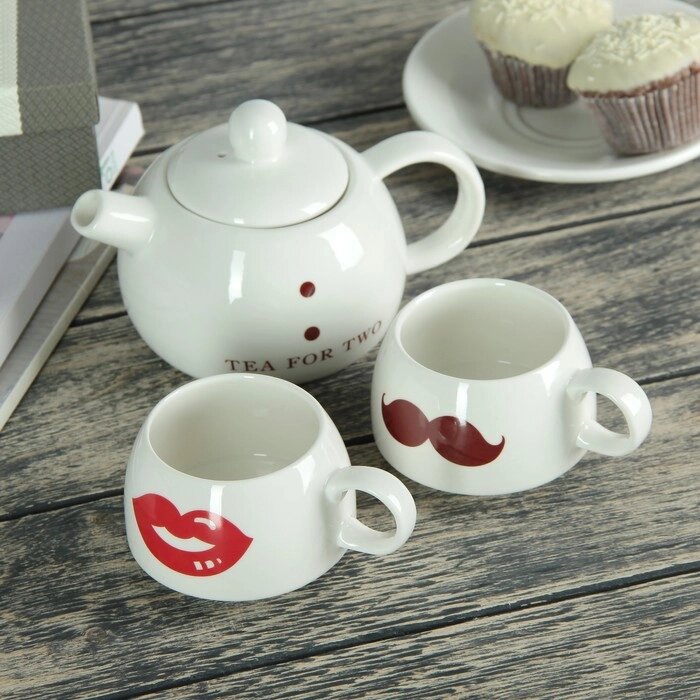 Набор чайный "Чай для двоих", 3 предмета: чайник 400 мл, 2 чашки 250 мл от компании Интернет-гипермаркет «MOLL» - фото 1