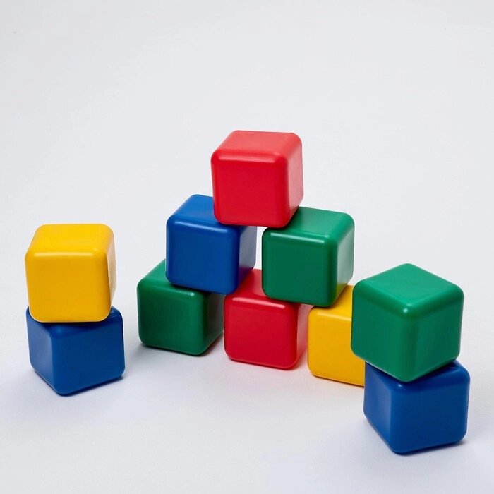 Набор цветных кубиков, 10 штук 12  12 см от компании Интернет-гипермаркет «MOLL» - фото 1