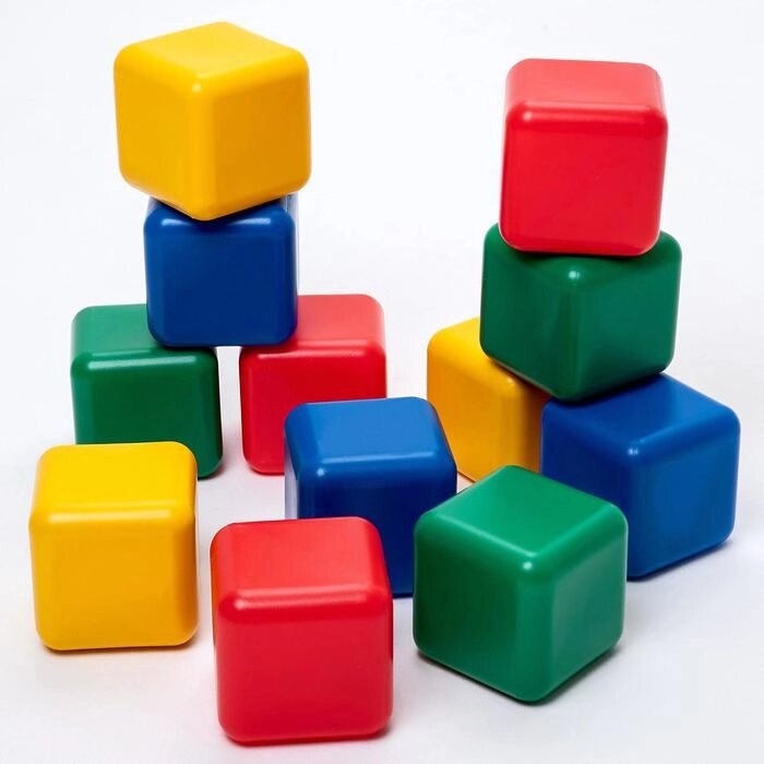 Набор цветных кубиков, 12 штук, 12 х 12 см от компании Интернет-гипермаркет «MOLL» - фото 1