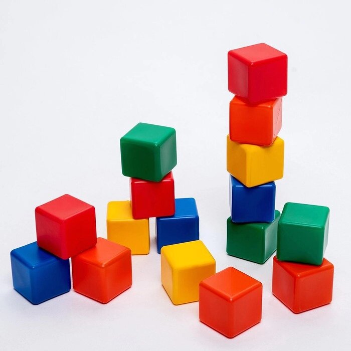 Набор цветных кубиков,16 штук 6  6 см от компании Интернет-гипермаркет «MOLL» - фото 1