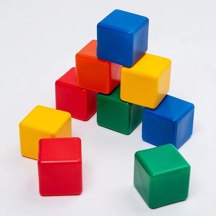 Набор цветных кубиков, 9 штук 6 х 6 см от компании Интернет-гипермаркет «MOLL» - фото 1