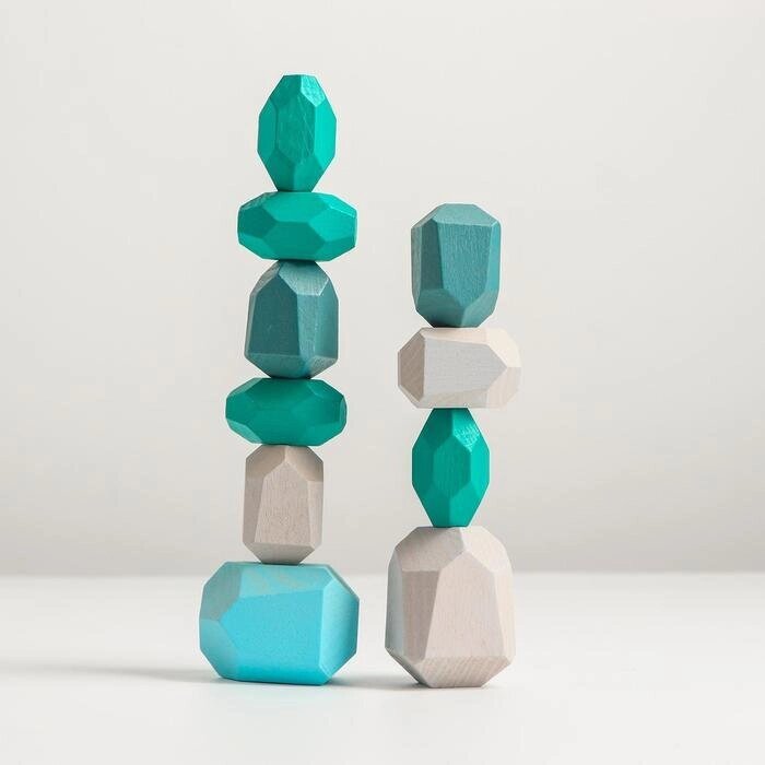 Набор деревянных камней "Речные камни-балансиры", 10 шт. от компании Интернет-гипермаркет «MOLL» - фото 1