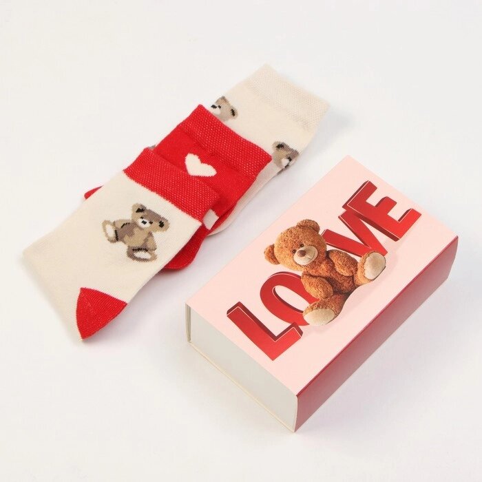 Набор детских носков KAFTAN Love bear, 3 пары, р-р 18-20 от компании Интернет-гипермаркет «MOLL» - фото 1