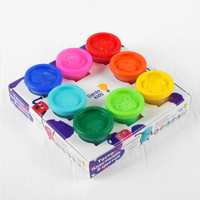 Набор детский для лепки "Тесто-пластилин", 8 цветов по 50 г от компании Интернет-гипермаркет «MOLL» - фото 1