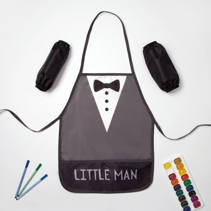 Набор детский для творчества Collorista "Little man" фартук 49 х 39 см и нарукавники от компании Интернет-гипермаркет «MOLL» - фото 1