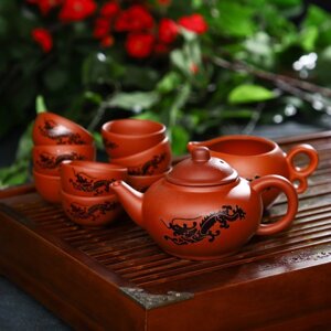 Набор для чайной церемонии "Дракон", 10 предметов: чайник 149,58,5 см, 8 чашек 53 см, чахай 150 мл