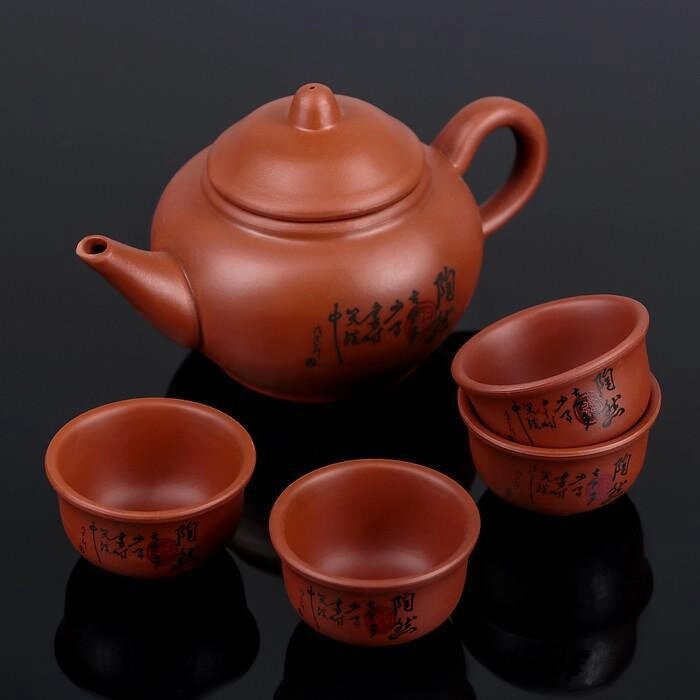 Набор для чайной церемонии "Иероглиф", 5 предметов: чайник 200 мл, 4 пиалы, 25 мл от компании Интернет-гипермаркет «MOLL» - фото 1