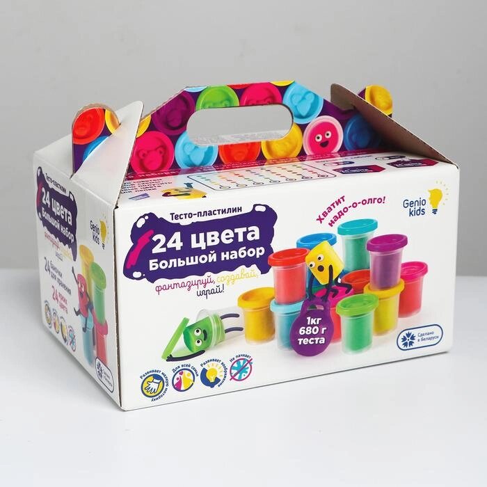 Набор для детской лепки "Тесто-пластилин 24 баночки" от компании Интернет-гипермаркет «MOLL» - фото 1