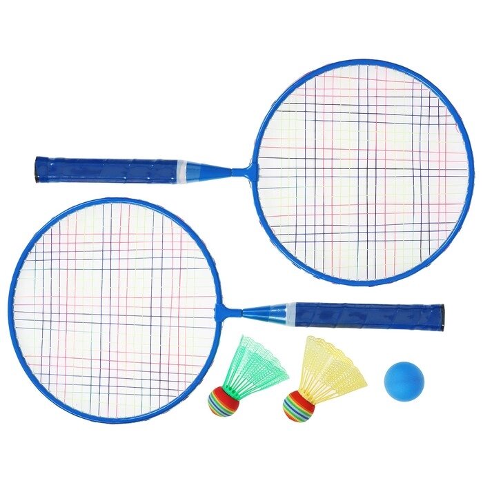 Набор для игры в бадминтон, 2 ракетки 44 см, алюминий, 2 волана, мяч, в сумке, цвета МИКС от компании Интернет-гипермаркет «MOLL» - фото 1