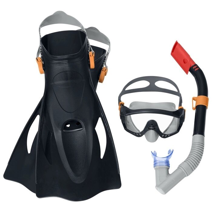 Набор для плавания Meridian, для взрослых, маска, ласты, трубка, от 14 лет, размер 41-46, цвет МИКС, 25020 Bestway от компании Интернет-гипермаркет «MOLL» - фото 1