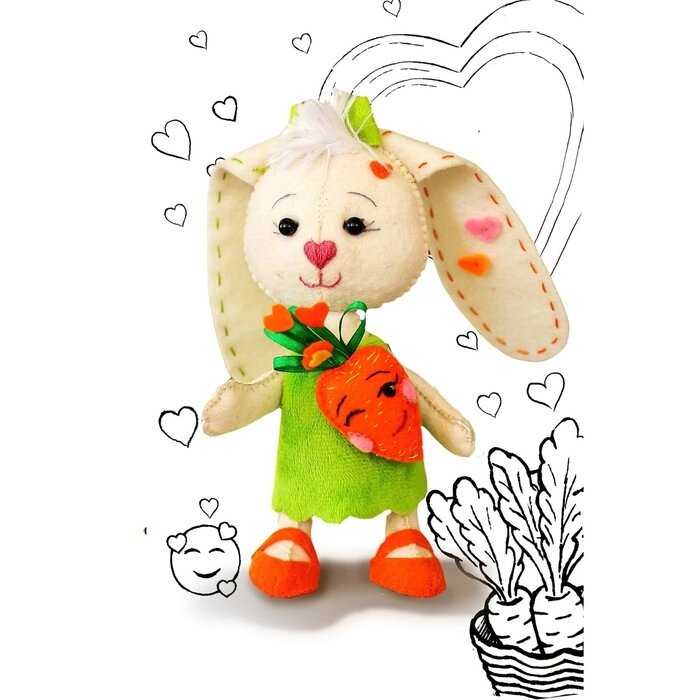 Набор для создания игрушки из фетра+раскраска "Зайка Любовь" ПЭМ-1751 от компании Интернет-гипермаркет «MOLL» - фото 1