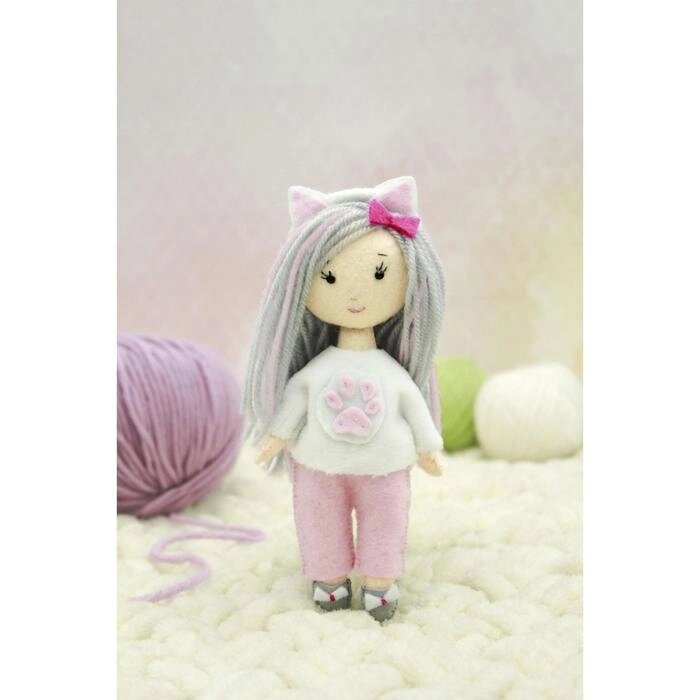 Набор для создания куклы из фетра "Девочка - котёнок" ЗВ-1 от компании Интернет-гипермаркет «MOLL» - фото 1