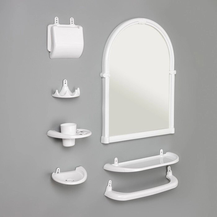 Набор для ванной комнаты "Олимпия", цвет белый от компании Интернет-гипермаркет «MOLL» - фото 1