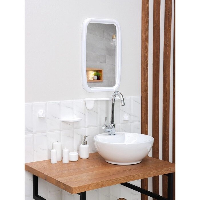 Набор для ванной комнаты "Optima", цвет белый от компании Интернет-гипермаркет «MOLL» - фото 1