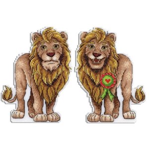 Бесплатная схема вышивки крестом «Лев и львица»