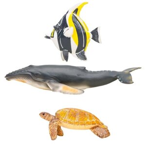 Набор фигурок: кит, морская черепаха, мавританский идол, 3 предмета