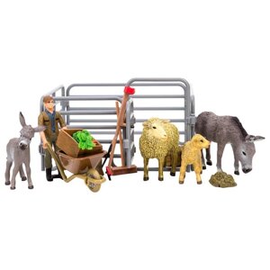 Набор фигурок: ослы, овцы, 15 предметов
