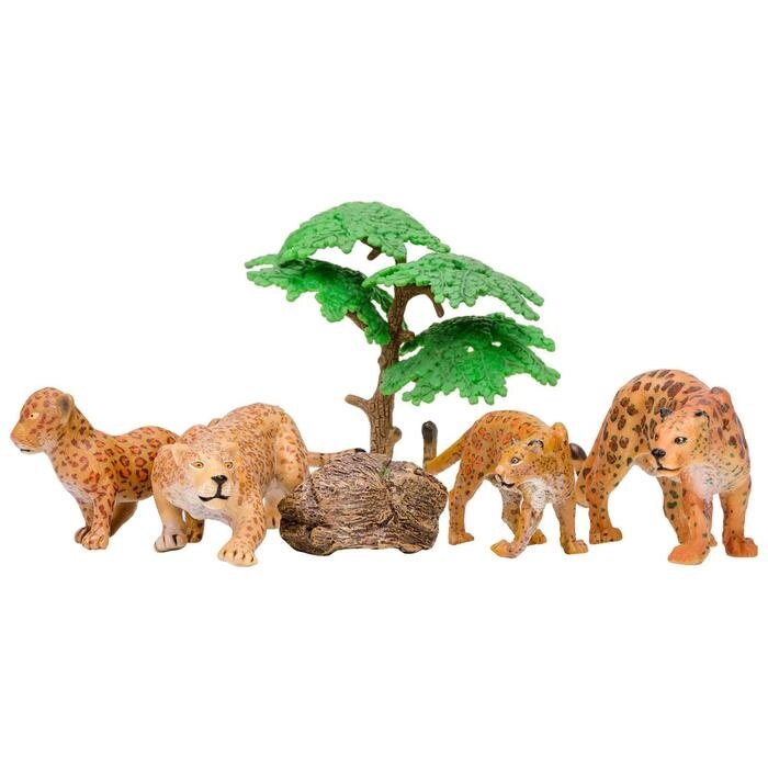 Набор фигурок: семья ягуаров, 6 предметов от компании Интернет-гипермаркет «MOLL» - фото 1