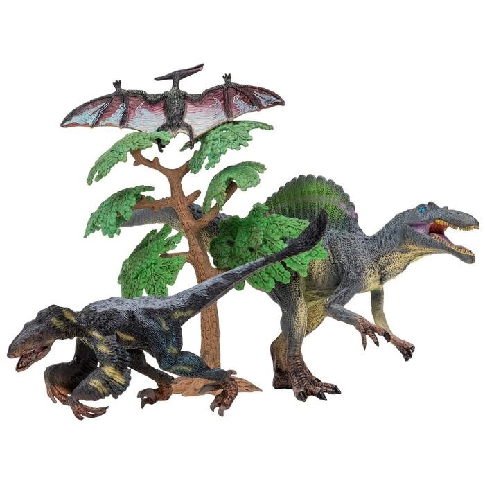 Набор фигурок: спинозавр, птиродактиль, троодон, 4 предмета от компании Интернет-гипермаркет «MOLL» - фото 1