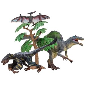 Набор фигурок: спинозавр, птиродактиль, троодон, 4 предмета