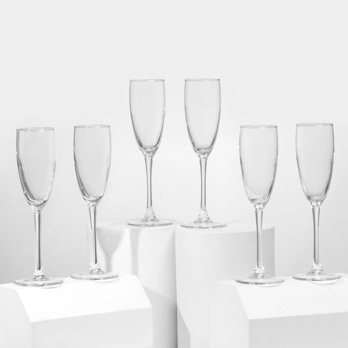 Набор фужеров для шампанского "Эталон", 170 мл, 6 шт от компании Интернет-гипермаркет «MOLL» - фото 1