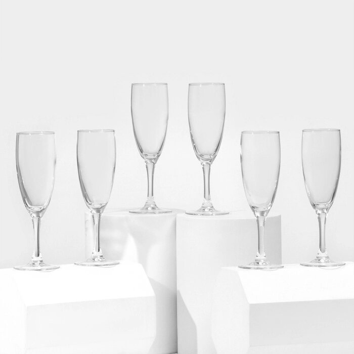 Набор фужеров для шампанского Luminarc "Французский ресторанчик", 170 мл, высота 18,5 см, 6 шт от компании Интернет-гипермаркет «MOLL» - фото 1